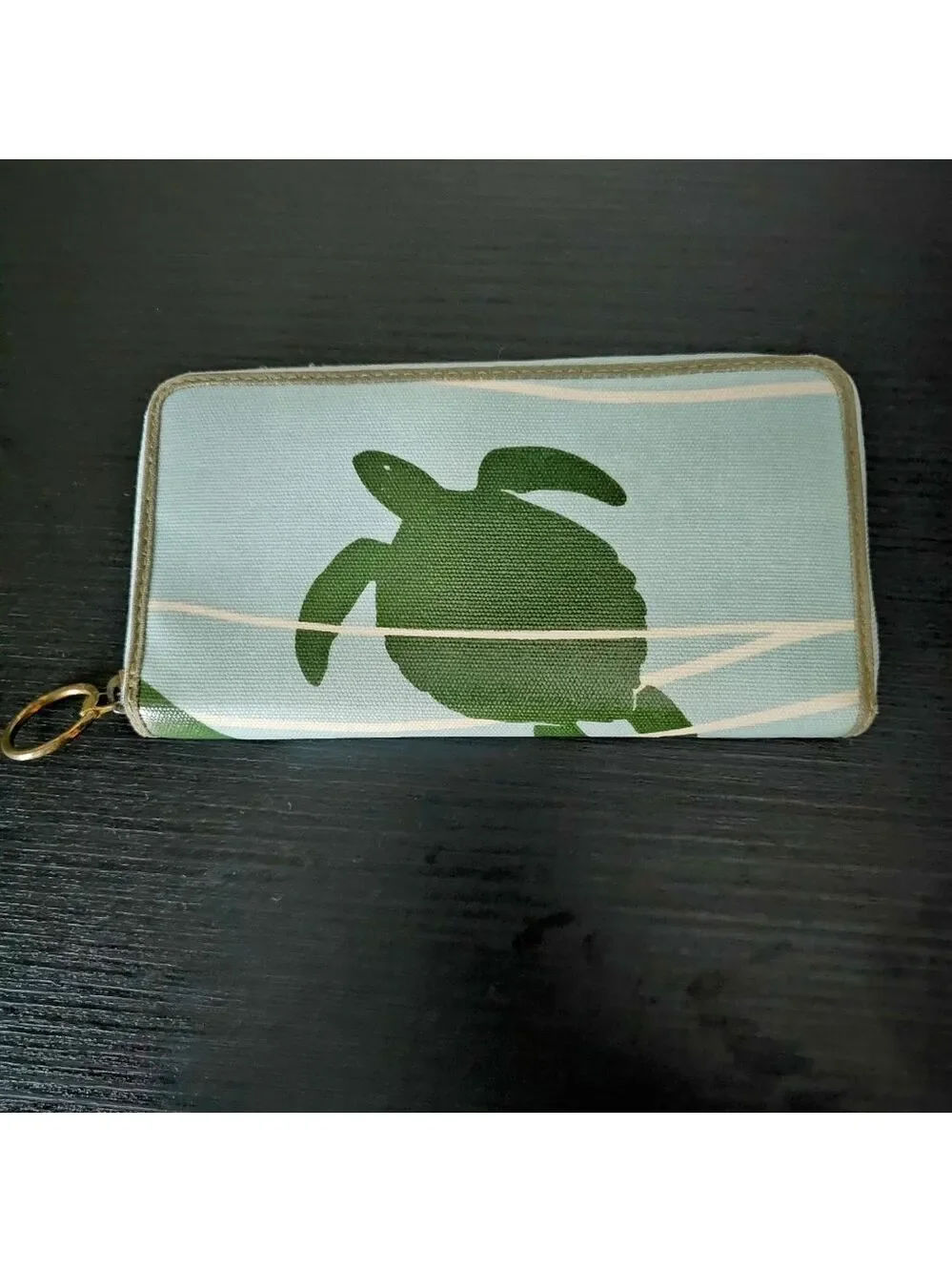 Fossil Turquoise Sea Turtle Print ZIP around Large Wallet - Picture 2 of 5
